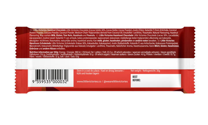 Hazelnut Vegan Low Calorie No Sugar High Protein High Fiber Chocolate Nutritional Info